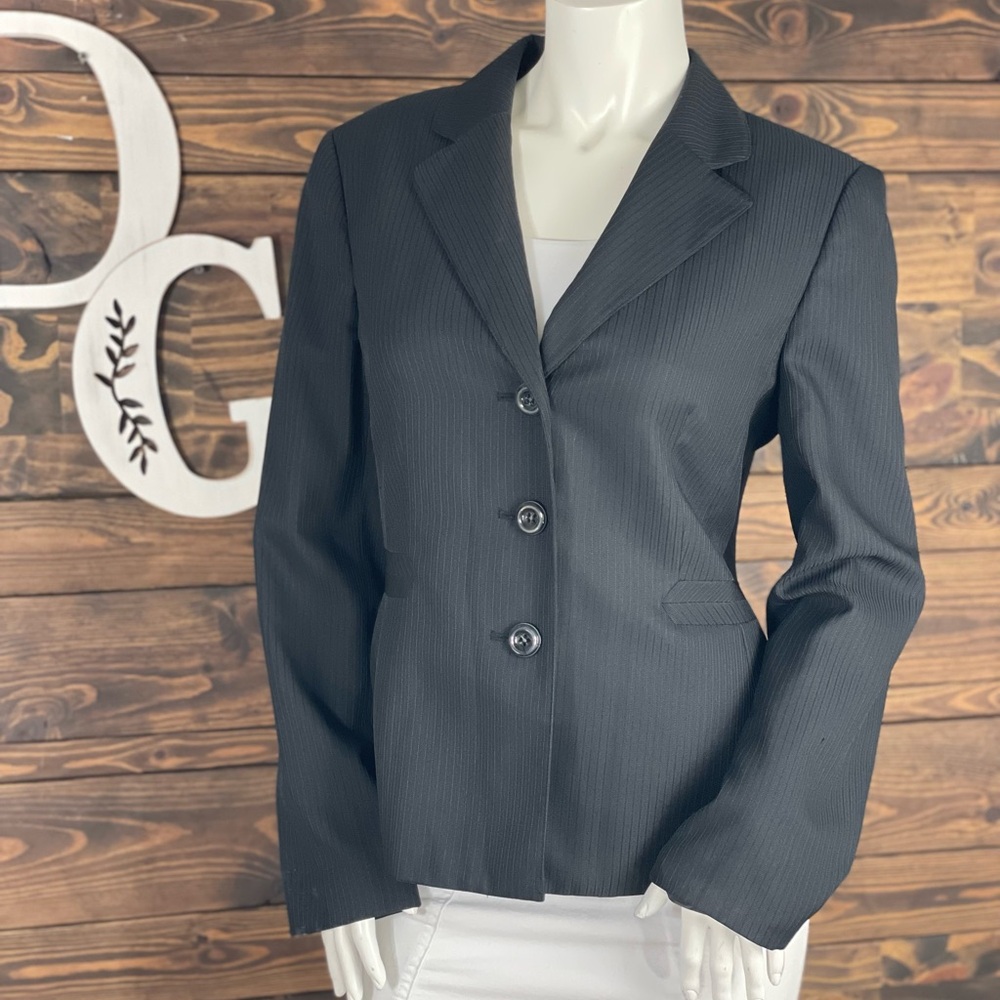 Le Suit | Separates Collection Black Blazer‎ Structured Suit Jacket Striped